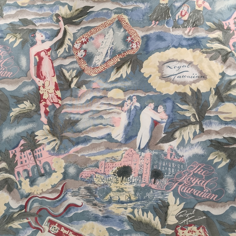 Vintage Royal Image Hawaiian Aloha Waikiki Silk Sarong